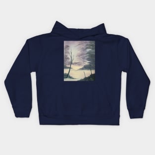 Tranquil Snowy Dawn Kids Hoodie